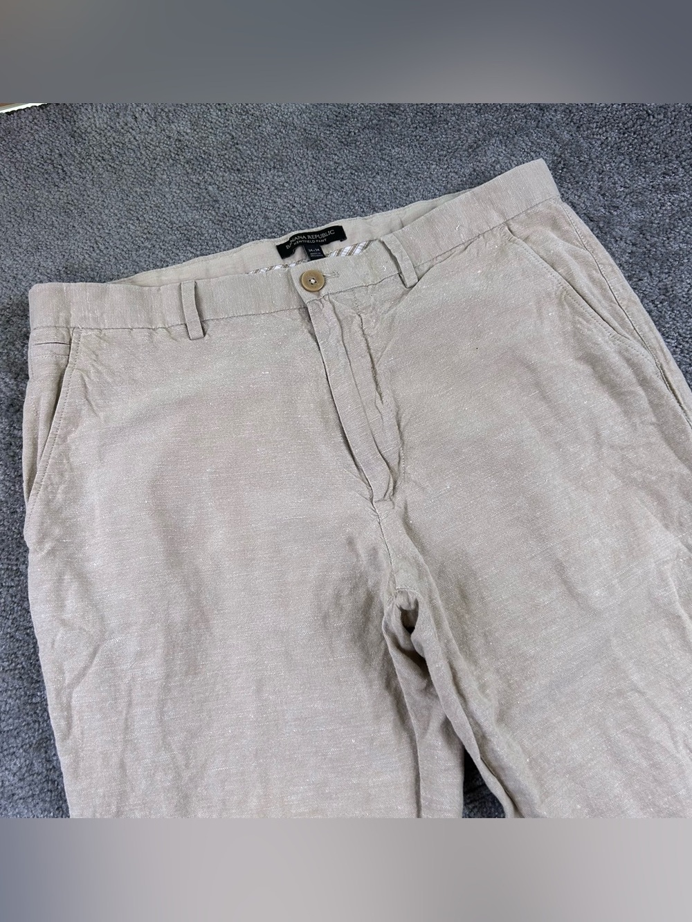 Banana Republic Linen Pants Mens 34x34 Kentfield Cotton Chino Resort Textured